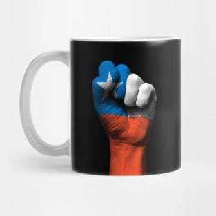 Flag of Chile on a Raised Clenched Fist Mug